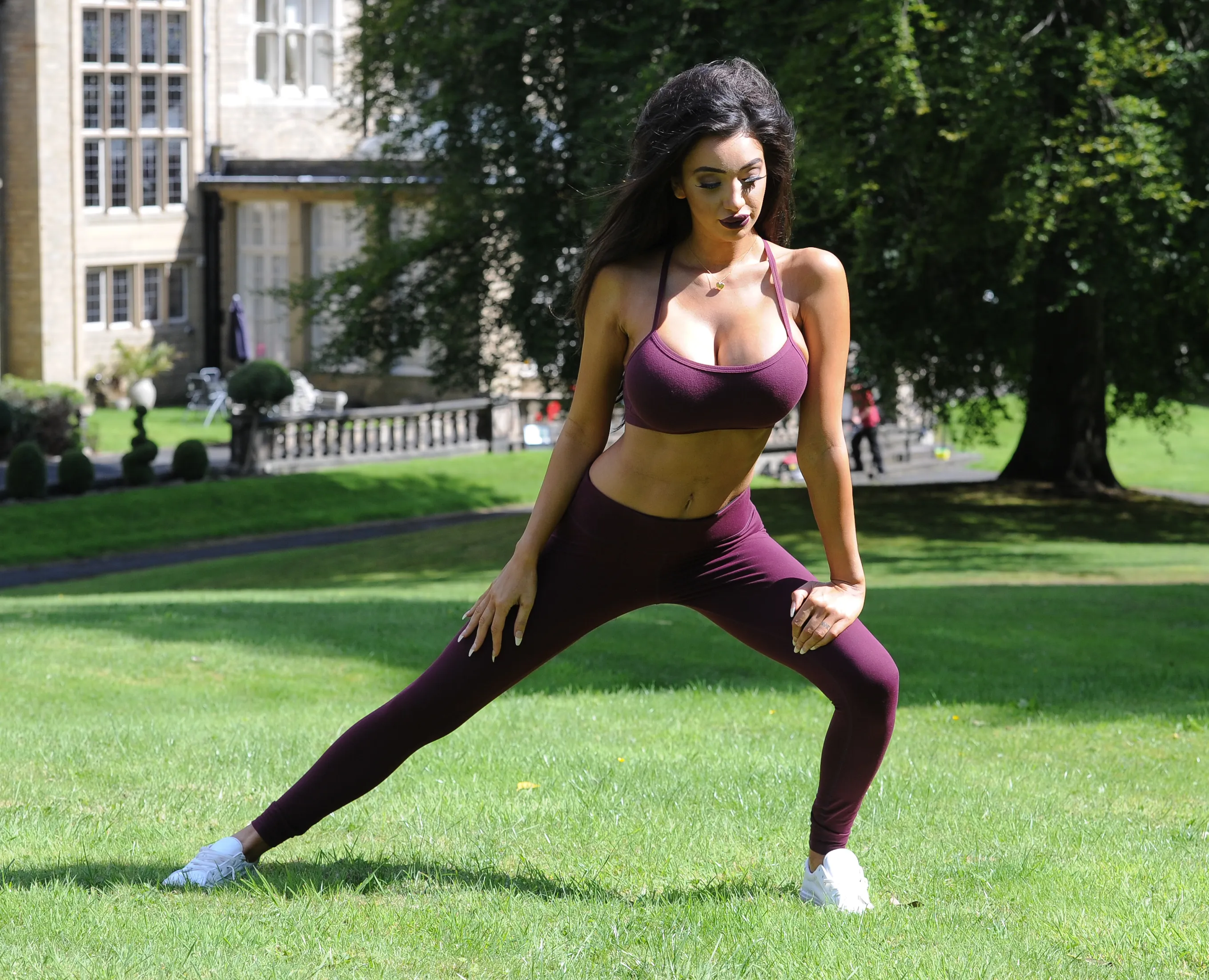 X Factor and Celebrity Big Brother starlet Chloe Khan is seen working up a ...