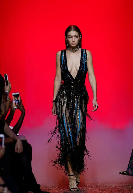 A model presents a creation by Lebanese designer Elie Saab as part of his Spring/Summer 2017 women's ready-to-wear collection during Paris Fashion Week, France, October 1, 2016. (Photo by Gonzalo Fuentes/Reuters)