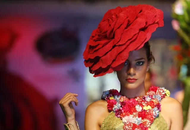 A model presents a creation during the Biofashion show in Cali November 29, 2014. (Photo by Jaime Saldarriaga/Reuters)