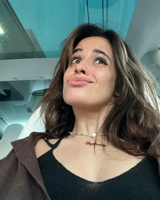 Cuban-American singer-songwriter Camila Cabello makes a goofy face for a selfie in the second decade of March 2023. (Photo by camila_cabello/Instagram)