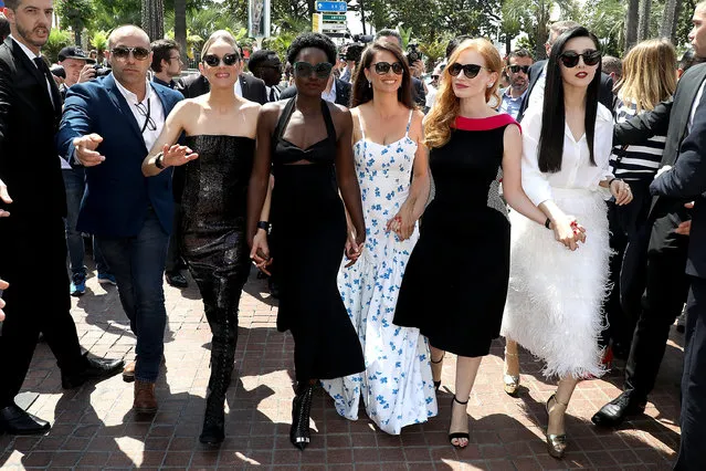 Marion Cotillard, Lupita Nyong'o, Penelope Cruz, Jessica Chastain and Fan Bingbing are seen at “Le Majestic” hotel during the 71st annual Cannes Film Festival at  on May 10, 2018 in Cannes, France. (Photo by Pierre Suu/GC Images)