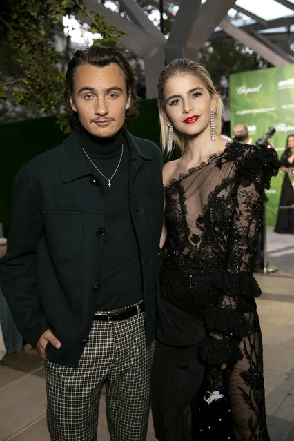 (L-R) Brandon Thomas Lee and Caroline Daur attend the amfAR Paris Dinner at The Peninsula Hotel on July 4, 2018 in Paris, France. (Photo by Kevin Tachman/Getty Images for amfAR)