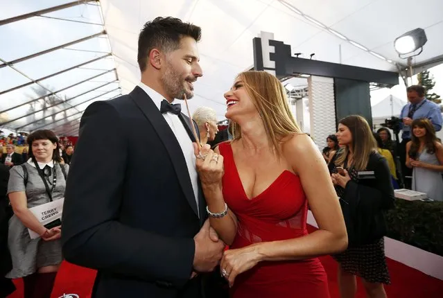 Actors Joe Manganiello and actress Sofia Vergara from the ABC series “Modern Family” arrive at the 21st annual Screen Actors Guild Awards in Los Angeles, California January 25, 2015. (Photo by Lucy Nicholson/Reuters)