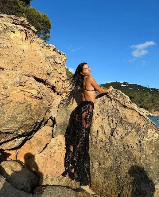 Argentine model Zaira Nara posed in a micro bikini from the beaches of Ibiza early August 2023. (Photo by @zaira.nara/Instagram)