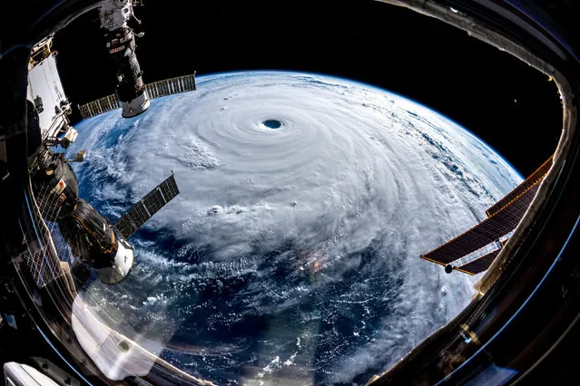 Super Typhoon Trami is seen from the International Space Station as it moves in the direction of Japan, September 25, 2018 in this image obtained from social media on September 26, 2018. (Photo by A.Gerst/ESA/NASA via Reuters)