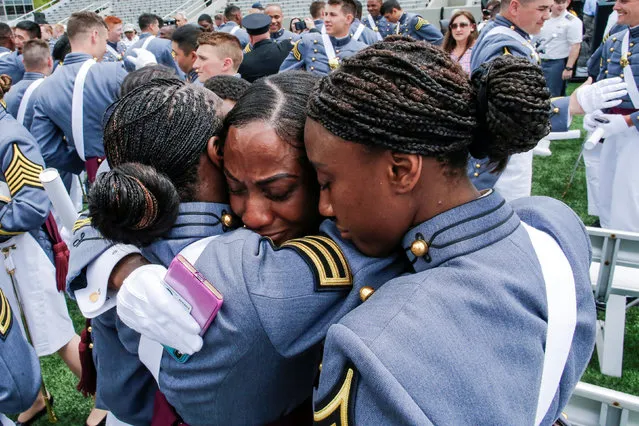 African American Women of the United States Military Academy celebrate at the conclusion of commencement ceremonies in West Point, New York, U.S., May 25, 2019. (Photo by Eduardo Munoz/Reuters)
