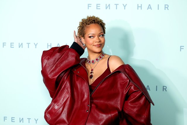 Barbadian singer and businesswoman Rihanna arrives at the Rihanna x Fenty Hair Los Angeles Launch Party at Nya Studios on June 10, 2024 in Los Angeles, California. (Photo by Kayla Oaddams/WireImage)