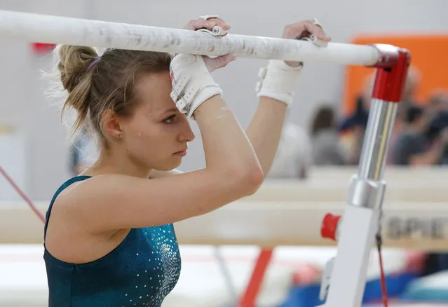 Member of the women's gymnastics Russian Olympic team Daria Spiridonova attends a training session at the Ozero Krugloe (Round Lake) training centre outside Moscow, Russia, July 21, 2016. (Photo by Sergei Karpukhin/Reuters)