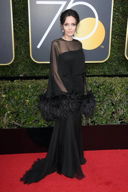 Actor/Director Angelina Jolie attends The 75th Annual Golden Globe Awards at The Beverly Hilton Hotel on January 7, 2018 in Beverly Hills, California. (Photo by Venturelli/WireImage)