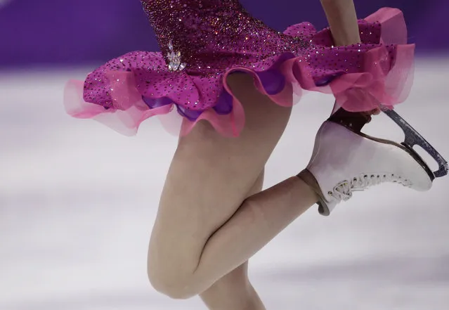 Anna Cappellini and Luca Lanotte of Italy perform during the ice dance, short dance figure skating in the Gangneung Ice Arena at the 2018 Winter Olympics in Gangneung, South Korea, Monday, February 19, 2018. (Photo by Bernat Armangue/AP Photo)