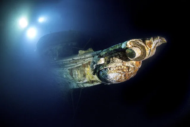 At 60 meters long and built in Leith, Scotland, in 1897, the «Gunilda» sunk after it struck some rocks and could not be saved. (Photo by Becky Kagan Schott/Caters News Agency)