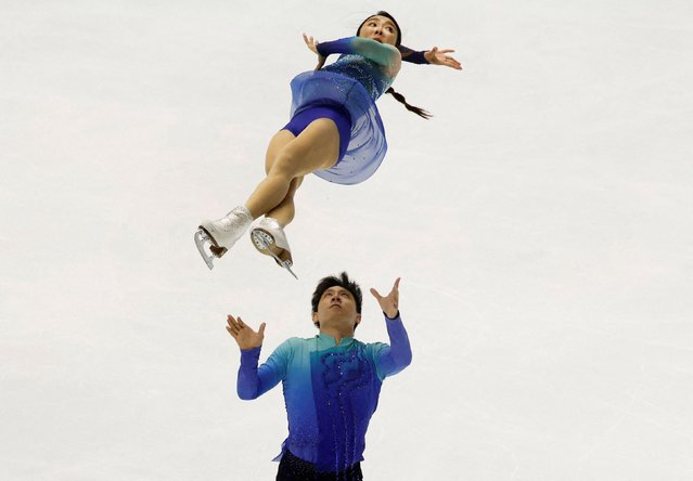 Chinese figure skaters Sui Wenjing and Han Cong compete at a Grand Prix event in Osaka, Japan, on Saturday, November 8, 2025. (Photo by Kim Kyung-Hoon/Reuters)