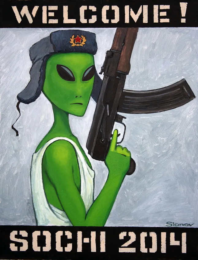 «Welcome!  Sochi 2014»: The Dark Side of Sochi Olympics by Artist Vasily Slonov