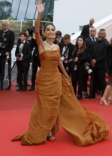 Internet personality Diipa Buller-Khosla poses for photographers upon arrival at the premiere of the film “Killers of the Flower Moon” at the 76th international film festival, Cannes, southern France, Saturday, May 20, 2023. (Photo by Joel C Ryan/Invision/AP Photo)