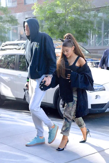 Ariana Grande and Pete Davidson seen out and about in Manhattan on  June 25, 2018 in New York City. (Photo by Robert Kamau/GC Images)