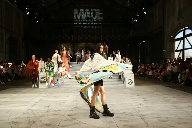 Jacquelyn Jablonski showcases designs by Faith Connection during MADE Sydney at Carriageworks on November 12, 2016 in Sydney, Australia. (Photo by Mark Metcalfe/Getty Images)