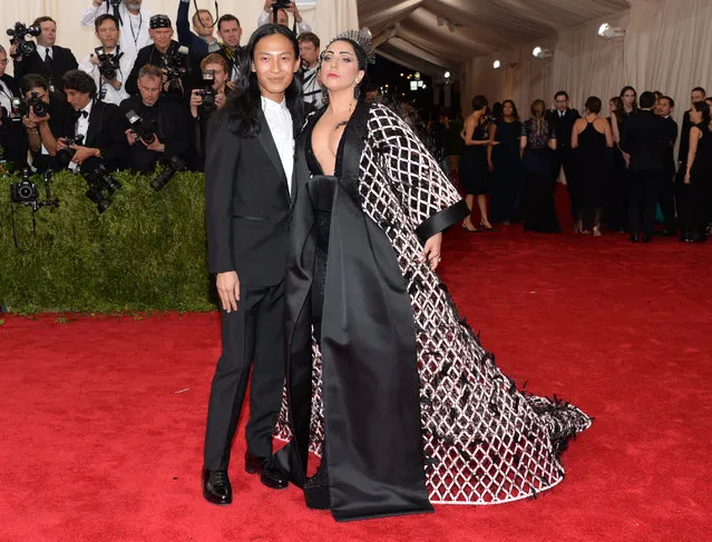 Alexander Wang and Lady Gaga arrives at The Metropolitan Museum of Art's Costume Institute benefit gala celebrating “China: Through the Looking Glass” on Monday, May 4, 2015, in New York. (Photo by Evan Agostini/Invision/AP Photo)