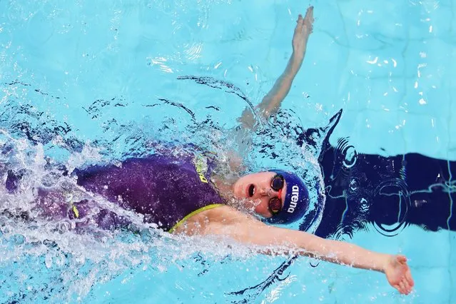 Serena Iheagwaram of Glasgow competes in the heats of the Women's 100m Backstroke during day two of the British Swimming Championships at Tollcross International Swimming Centre on April 17, 2019 in Glasgow, Scotland. (Photo by Ian MacNicol/Getty Images)