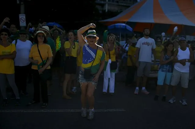 A woman shouts during a protest against Brazilian President Dilma Rousseff in Rio de Janeiro Brazil, April 17, 2016. (Photo by Pilar Olivares/Reuters)