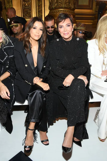 Eva Longoria and Kris Jenner attend the Balmain Womenswear Spring/Summer 2020 show as part of Paris Fashion Week on September 27, 2019 in Paris, France. (Photo by Pascal Le Segretain/Getty Images)