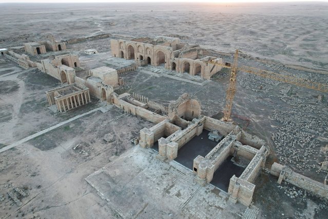 A view shows Hatra city, which was destroyed by Islamic State militants years ago, before a ceremony revealing its renovation project, in the ancient city of Hatra, Iraq, February 23, 2022. (Photo by Abdullah Rashid/Reuters)