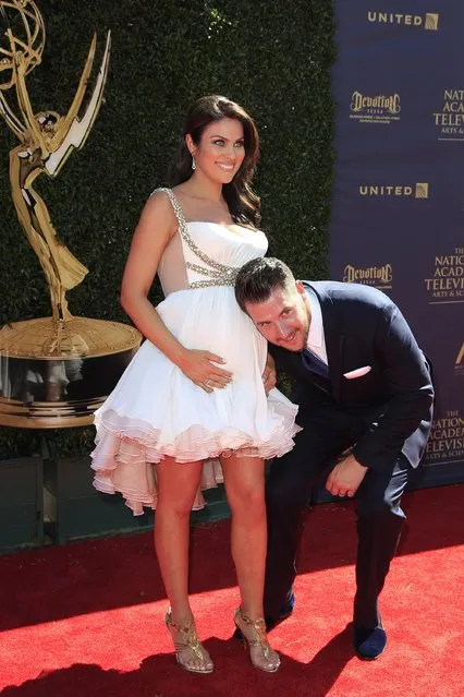 US actress Nadia Bjorlin (L) and husband Grant Turnbull arrive for the 44th Daytime Emmy Awards at the Pasadena Civic Center in Pasadena, California, USA, 30 April 2017. The Daytime Emmy Awards recognize outstanding achievement in all fields of daytime television production. (Photo by Nina Prommer/EPA)