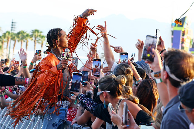 Swae Lee of American hip hop duo Rae Sremmurd performs at the Outdoor Theatre during the 2023 Coachella Valley Music and Arts Festival on April 16, 2023 in Indio, California. (Photo by Arturo Holmes/Getty Images for Coachella)