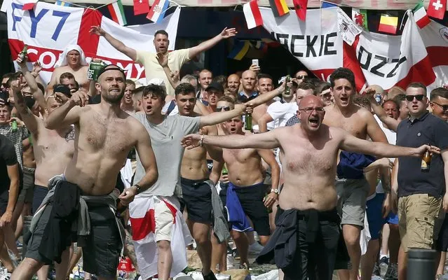 Football Soccer, Euro 2016, England vs Russia, Group B, Stade Velodrome, Marseille, France on June 11, 2016. England supporters gather near the old port of Marseille before the game. (Photo by Jean-Paul Pelissier/Reuters)