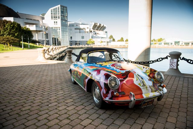 A psychedelically painted 1965 Porsche 365C 1600 Cabriolet once owned by legendary singer Janis Joplin is seen in an undated handout picture courtesy of RM Sotheby's taken outside the Rock and Roll Hall of Fame in Cleveland, Ohio. The car is being offered for sale by the Joplin family and is expected to bring in excess of $400,000 when it goes to auction in New York in December, according to RM Sotheby's. (Photo by Darin Schnabel/Reuters/Courtesy of RM Sotheby's)