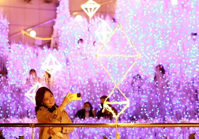 An illumination is held at a commercial facility “NAMBA PARKS” in Osaka City, Osaka Prefecture on November 15, 2022. (Photo by Naoya Azuma/Yomiuri/The Yomiuri Shimbun via AFP Photo)