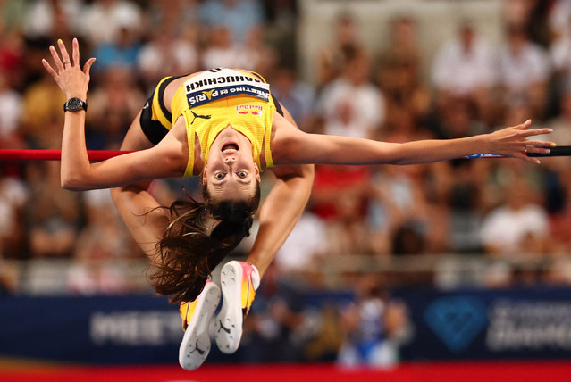 Yaroslava Mahuchikh of Ukraine in action during the High Jump in the Meeting de Paris, part of the 2025 Diamond League at Stade Charlety on June 20, 2025 in Paris, France. (Photo by Gonzalo Fuentes/Reuters)