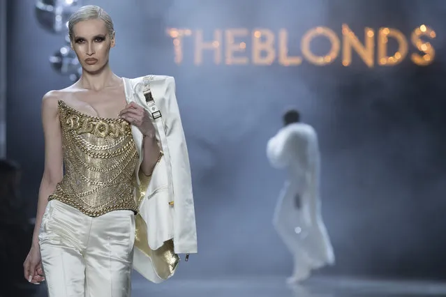 Fashion from the The Blonds collection is modeled during New York Fashion Week, Tuesday, February 12, 2019. (Photo by Mary Altaffer/AP Photo)