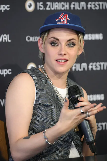 Kristen Stewart speaks at the “Seberg” press conference during the 15th Zurich Film Festival at NZZ Lounge on October 02, 2019 in Zurich, Switzerland. (Photo by Andreas Rentz/Getty Images for ZFF)