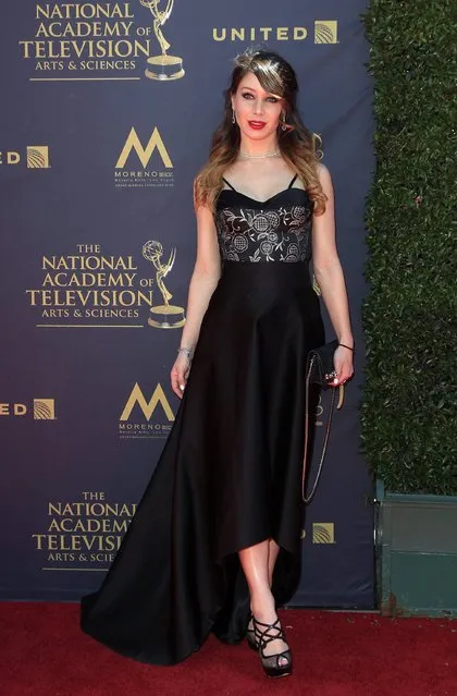 US actress Celeste Fianna arrives for the 44th Daytime Emmy Awards at the Pasadena Civic Center in Pasadena, California, USA, 30 April 2017. (Photo by Nina Prommer/EPA)