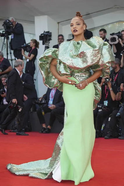 Member of the “Luigi De Laurentiis” award jury, US actress Tessa Thompson arrives on September 5, 2022 for the screening of the film "Don't Worry Darling" presented out of competition as part of the 79th Venice International Film Festival at Lido di Venezia in Venice, Italy. (Photo by Stefano Costantino/The Mega Agency)