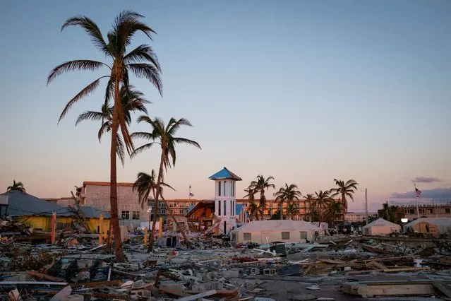 Remains of destroyed restaurants, shops and other businesses are seen after Hurricane Ian caused widespread destruction, in Fort Myers Beach, Florida, U.S., October 4, 2022. (Photo by Marco Bello/Reuters)
