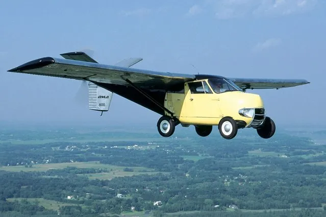 A bidding-war is stirring among high flying millionaires in a desperate move to snap up the worlds first aeroplane car - which is up for sale for £600,000, on June 19, 2013. With cars and congestion becoming too much for commuters, pioneering inventor Moulton Taylor built the Aerocar in 1949. (Photo by Caters News)