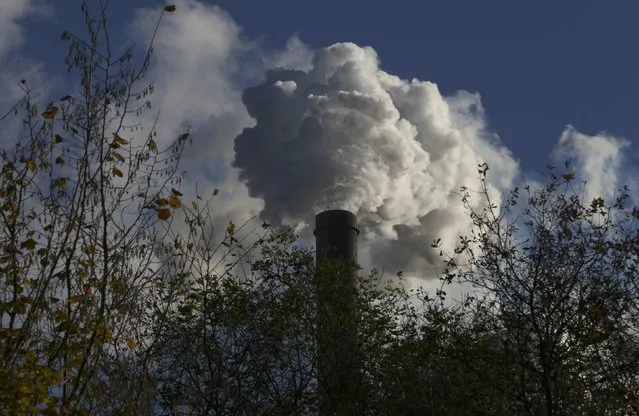 Steam rises from the coal power plant “Scholven” of German utility giant E.ON in Gelsenkirchen November 24, 2014. (Photo by Ina Fassbender/Reuters)