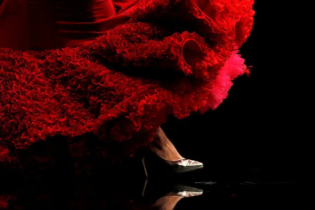A model presents a creation by Veronica de la Vega during the International Flamenco Fashion Show SIMOF in the Andalusian capital of Seville, Spain February 8, 2019. (Photo by Marcelo del Pozo/Reuters)