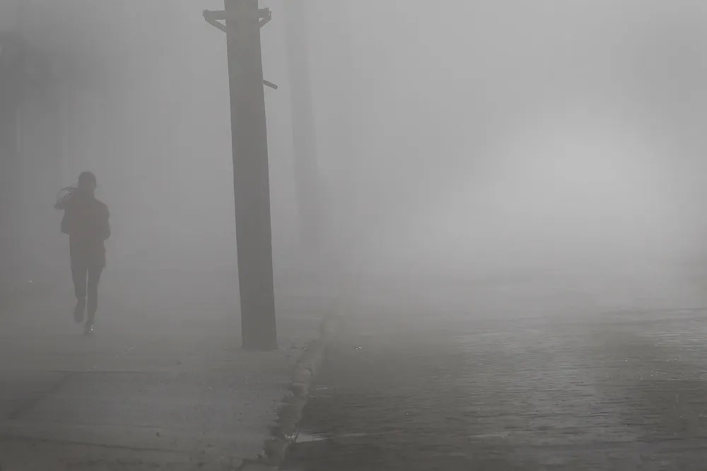 Heavy Fog Covers NYC Skyline