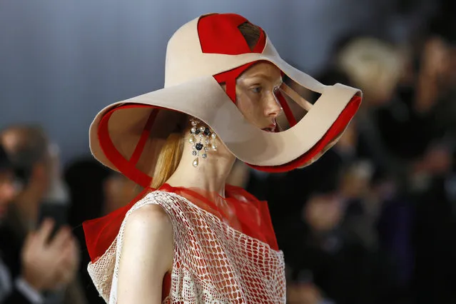 A model wears a creation for Maison Margiela's Haute Couture Spring-Summer 2017 fashion collection presented in Paris, Wednesday, January 25, 2017. (Photo by Francois Mori/AP Photo)