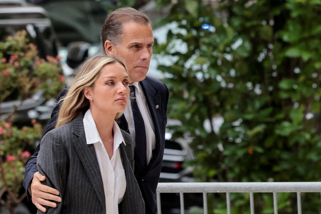 Hunter Biden, son of U.S. President Joe Biden, and his wife Melissa Cohen Biden arrive for the reading of the verdict in his trial on criminal gun charges, in Wilmington, Delaware on June 11, 2024. (Photo by Hannah Beier/Reuters)