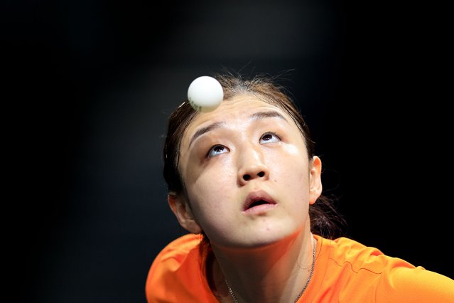 Chen Meng of Team China practices during a table tennis training session at South Paris Arena ahead of the 2024 Paris Olympic Games on July 22, 2024 in Paris, France. (Photo by Buda Mendes/Getty Images)