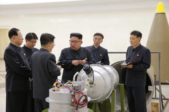 North Korean leader Kim Jong Un provides guidance on a nuclear weapons program in this undated photo released by North Korea's Korean Central News Agency (KCNA) in Pyongyang September 3, 2017. (Photo by Reuters/KCNA)