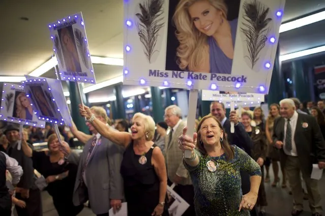 Supporters of Miss North Carolina Kate Peacock arrive at Boardwalk Hall, the venue for the 95th Miss America Pageant, that takes place tonight in Atlantic City, New Jersey, September 13, 2015. (Photo by Mark Makela/Reuters)