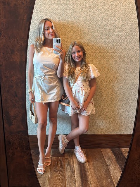 American television personality Kristin Cavallari twins with her daughter on July 20, 2025. (Photo by kristincavallari/Instagram)