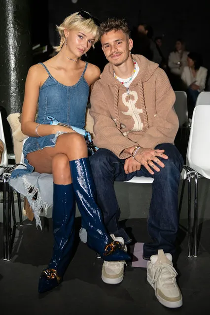 English professional footballer Romeo Beckham and British model Mia Regan attend the JW Anderson show during London Fashion Week February 2023 on February 19, 2023 in London, England. (Photo by Chris Ratcliffe/BFC/Getty Images)