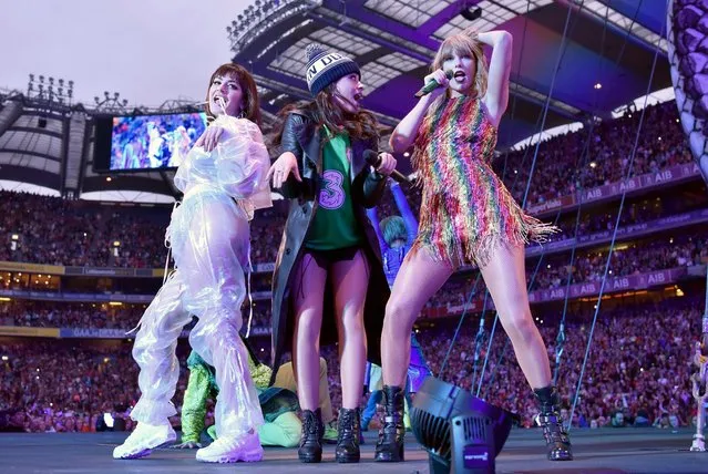Charli XCX, Camila Cabello and Taylor Swift perform on stage during the reputation Stadium Tour at Croke Park on June 16, 2018 in Dublin, Ireland. (Photo by Gareth Cattermole/TAS18/Getty Images)