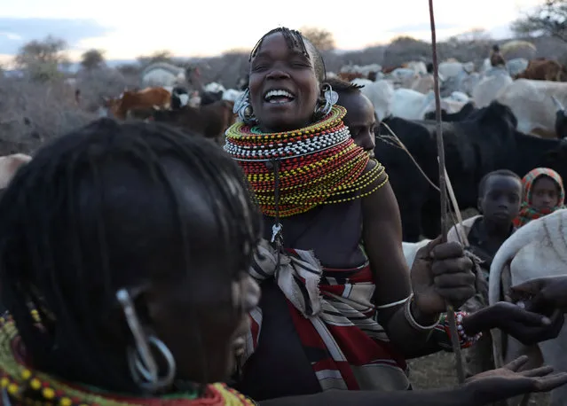 A Turkana woman reacts as men return home with their cattle near Baragoy, Kenya February 13, 2017. (Photo by Goran Tomasevic/Reuters)