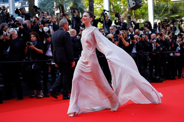 British actress Ella Hunt arrive for the screening of the film “Horizon: An American Saga” at the 77th edition of the Cannes Film Festival in Cannes, southern France, on May 19, 2024. (Photo by Stephane Mahe/Reuters)